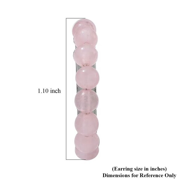 NWT Galilea Rose Quartz Hoop Earrings in Stainless Steel 20.00 ctw - Picture 4 of 4